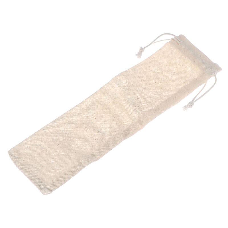 Genanvendelige linned tøj snoreposer pose lommer spisepinde ske let service taske bærbare metal halm poser 250*70 mm