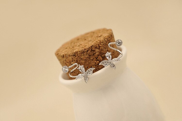 butterfly 925 sterling silver ladies`stud earrings jewelry anti-allergic women girl