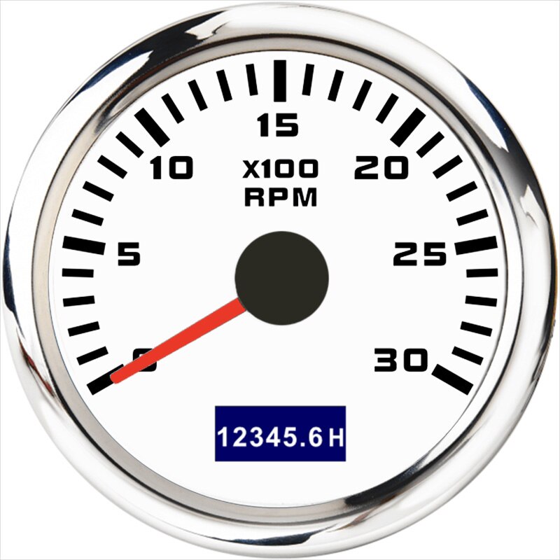 Tacómetro de 0 a 3000 RPM y 52mm con reloj de arena LCD, medidor de Tacho a prueba de agua de 4000 RPM y 7000RPM con luz trasera roja para yates y barcos: WS-3000 RPM