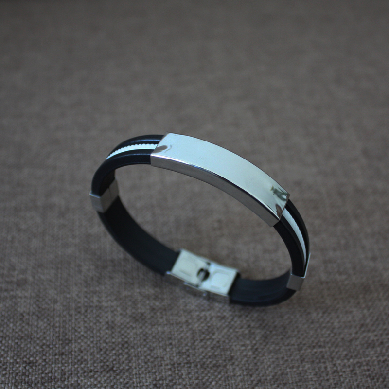 2022 Titanium Staal Rvs Accessoires Charm 5 Clolor Armband Siliconen Armband Man Mode Sieraden: White