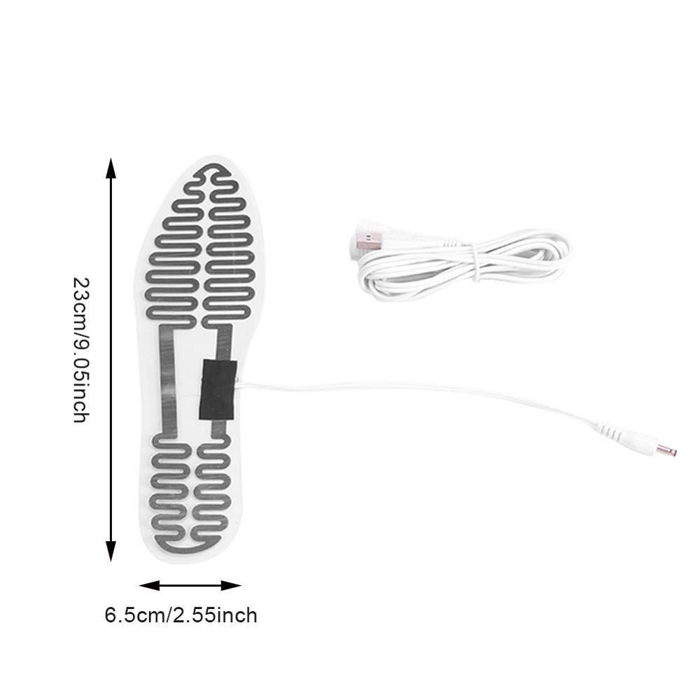 5v usb varmeelement sko innleggssåler 6.5*23cm vinter utendørs sports ski sko for menn og kvinner