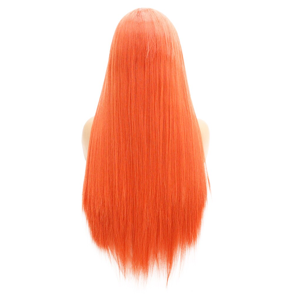 V'NICE-perruque Lace Front Wig naturelle, sans colle, grise Orange, perruques synthétiques longues et bleues pour femmes noires, résistantes à la chaleur: Orange / 22 pouces