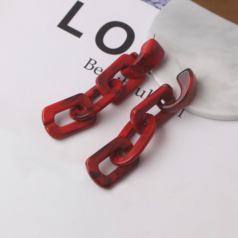 Grote Geometrische Bengelen Oorbellen Voor Vrouwen Overdreven Hollow Link Oorbellen Acryl Hars Oorbellen Minimalisme Oor Sieraden: ES4215