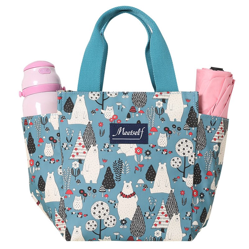Waterdichte canvas bento box tas met hoge capaciteit draagbare lunchbox tas voedsel draagtas kleine tas