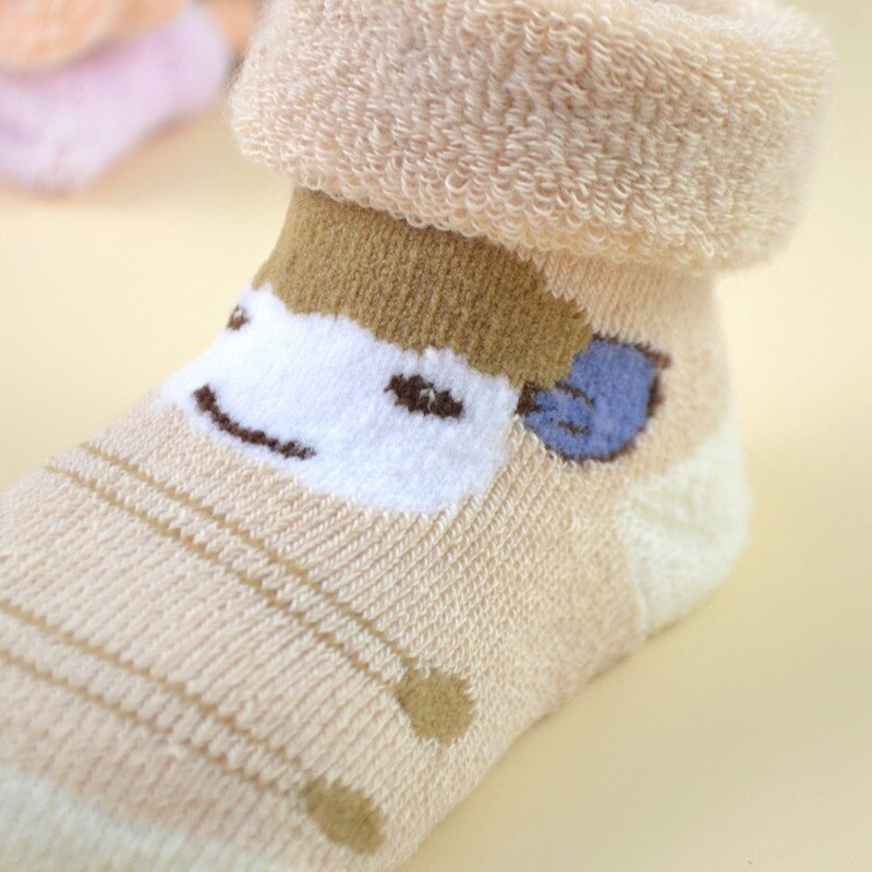 Cartoon Winter Warm Thickening Baby kid Terry Socks Animal GiraffeBear Rabbit Cat Dog Newborn Cotton Boy Girl Cute Toddler Socks