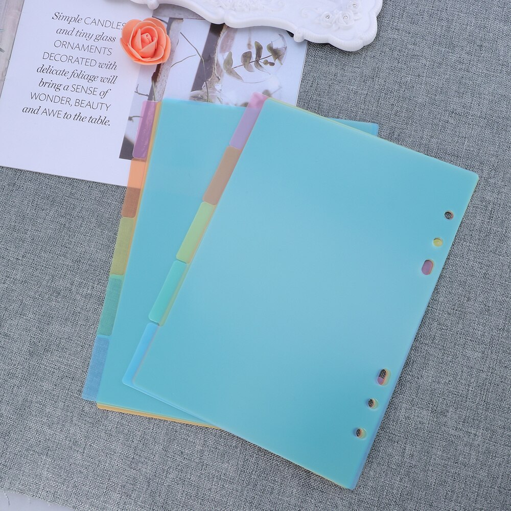 2 Pcs Page Divider Colorful Classification Page Tab for Notebook Memo (A5)