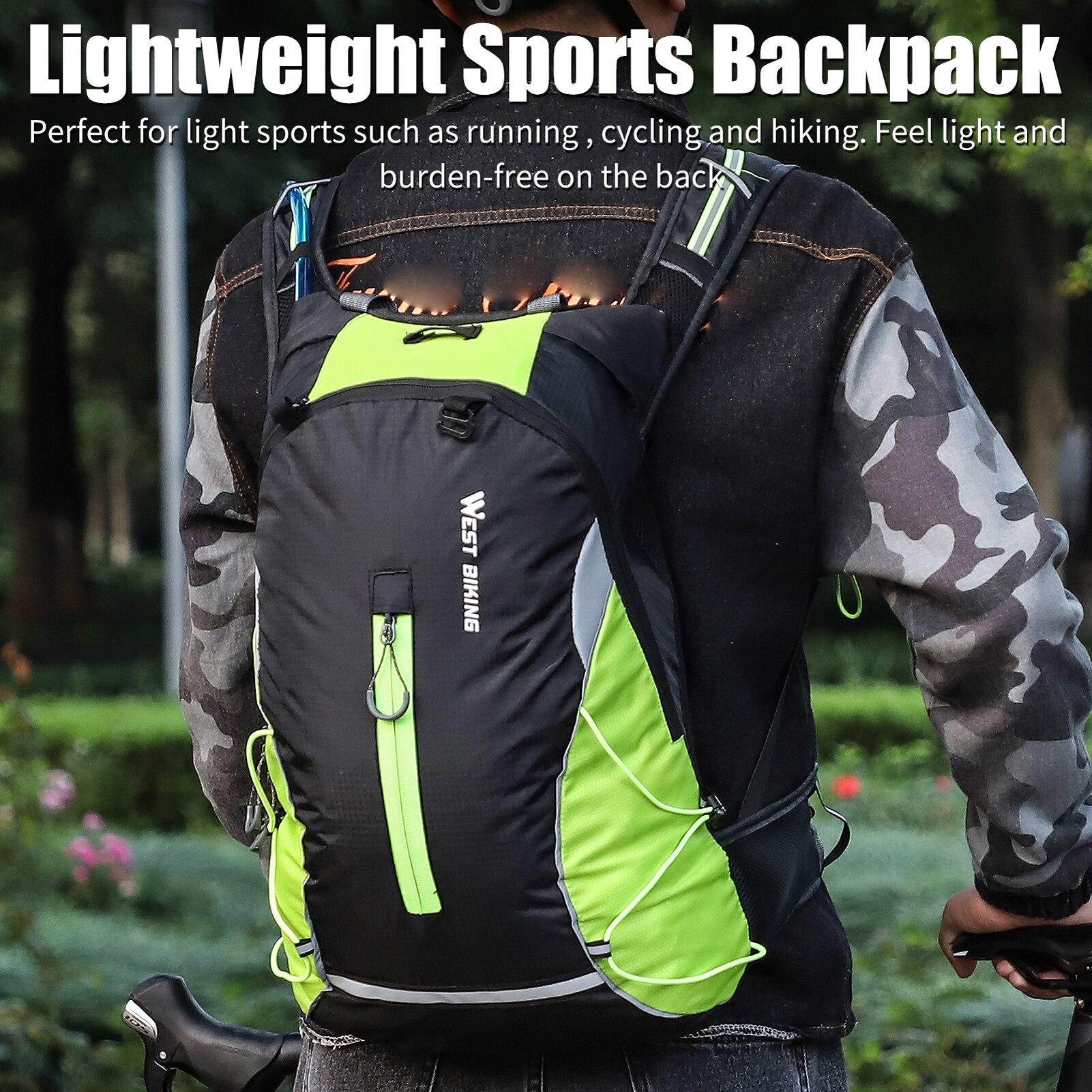WEST BIKING 16L Cycling Knapsack Mountain Bike Bag Outdoor Backpack Leisure Light Travel Bag Riding Equipment