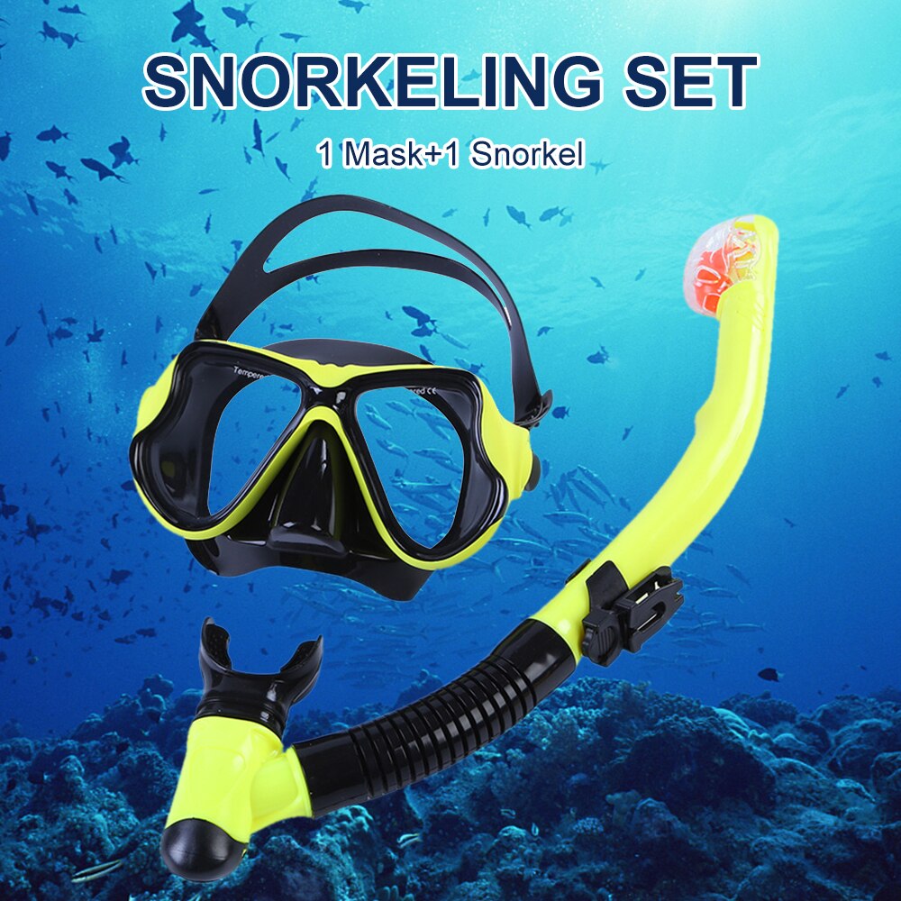 Scuba Diving Mask Snorkel Anti-Fog Goggles Glasse Set Adult Silicone Swimming Fishing Pool Equipment