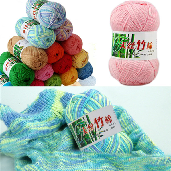 50g Weiche Glatte Natürliche Bambus Baumwolle Hand betroffen Garn Baby Milch baumwolle Garn Hand Gestrickte häkeln garn DIY Lappen Puppe