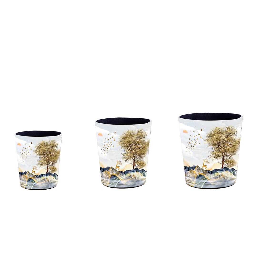 1pcs 5.5L /7L /10L Waterproof Leather Trash Bin Waste Container Garbage Can Wastebasket Office Paper Basket Household - Leaves