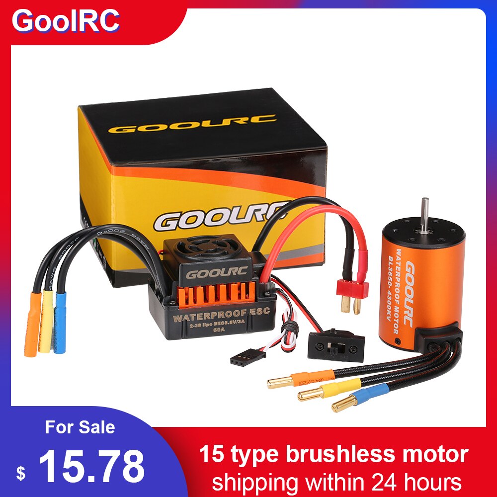 GoolRC Moteur 3650 3660 F540 3500KV 3100KV 3300KV 3800KV 3900KV 4300KV 4370KV Brushless Motor 45A 60A ESC for RC Car 1:10 Parts