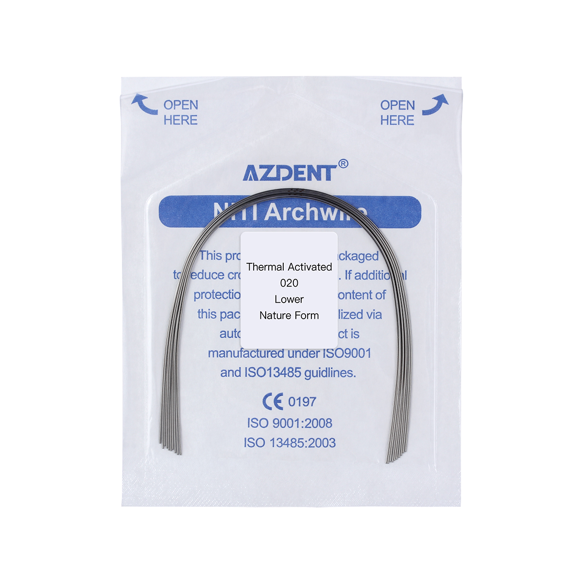 AZDENT 10 Pcs/Pack Dental Orthodontic Niti Thermal Activated Round Arch Wire Natural Form: #1