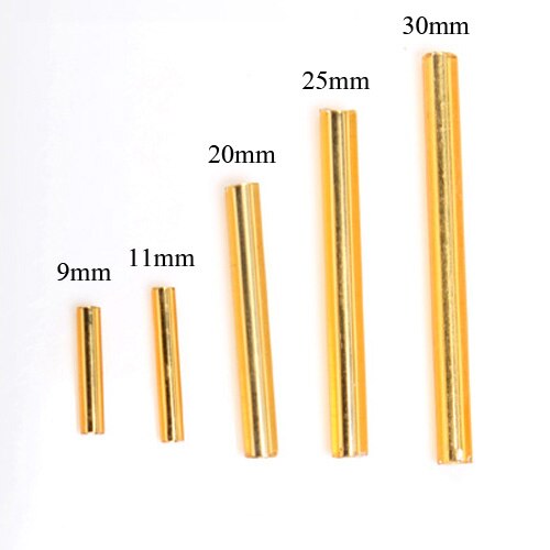 OlingArt Gold Silver 45g/lot Silver-Lined Glass Seed Beads 9-30mm Bugle Tube necklace Bracelet earrings DIY jewelry making: Gold 45g / 11mm 45g