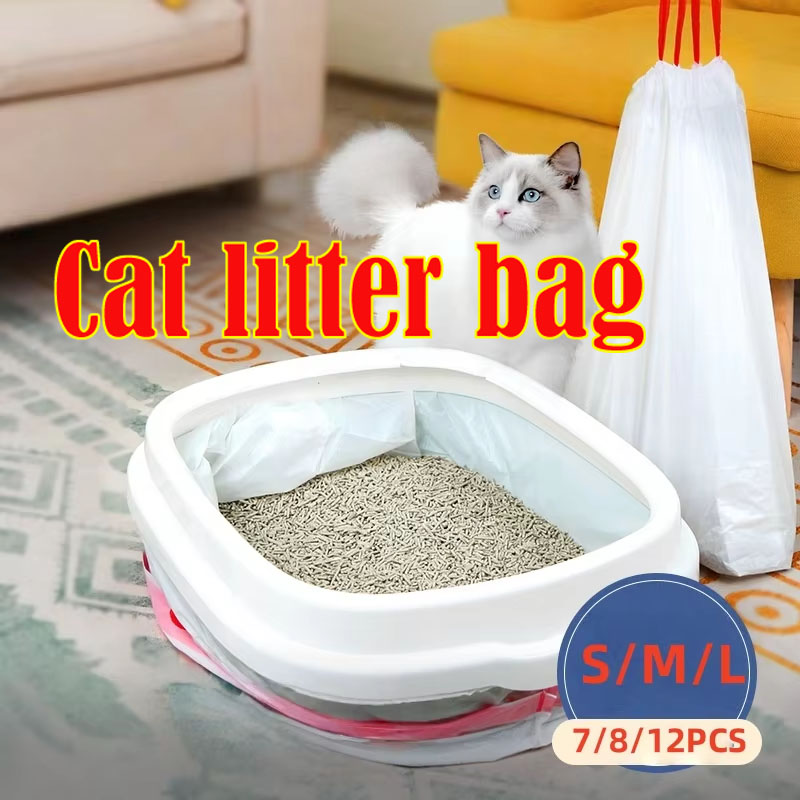 Cat Litter Bag Portable Household Pet Bag Multi Functional Pulling Rope Free From Dirty Hands Sand-proof Cleaning Pet Supplies