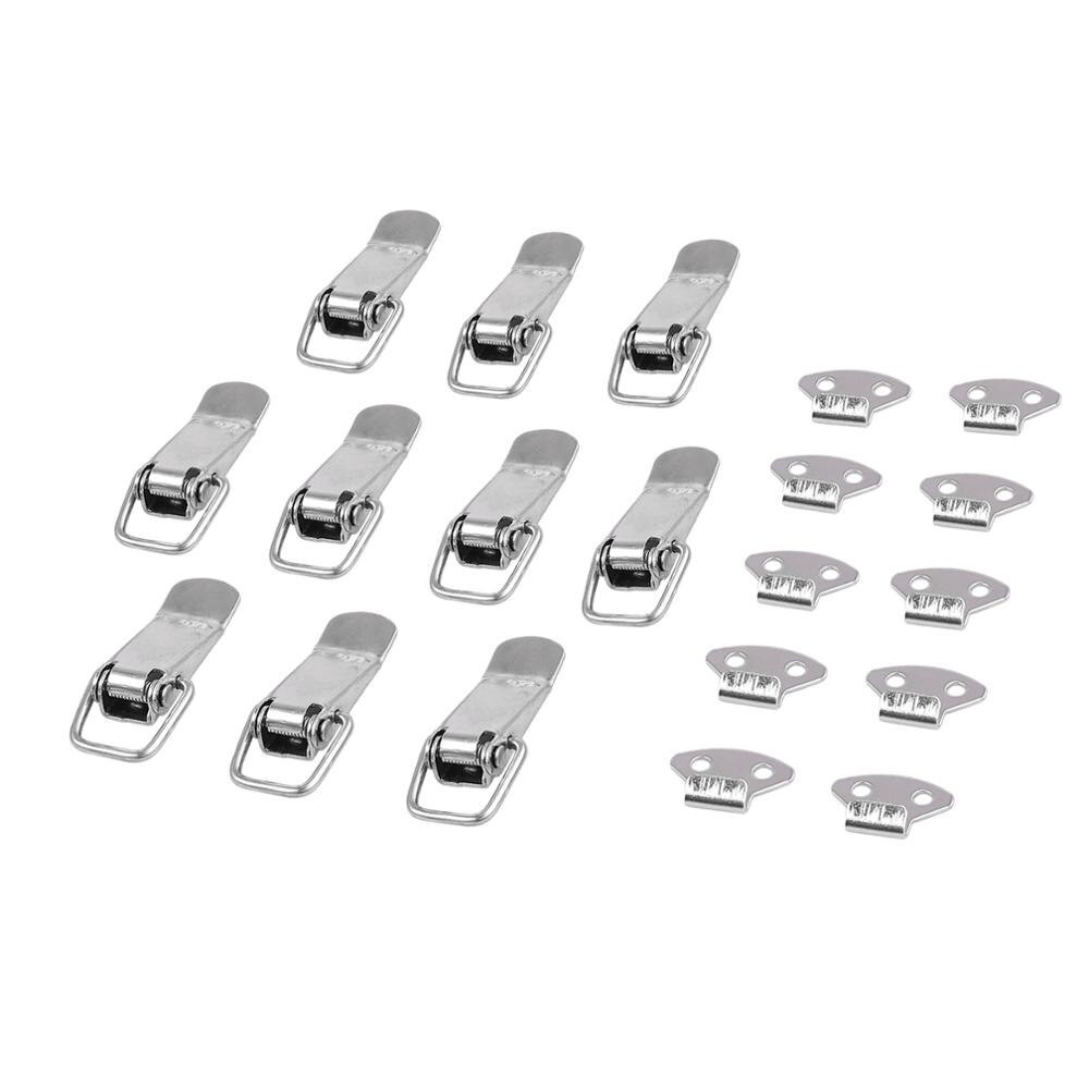 PROSTER 10Pcs Toggle Latch Catch Toggle Cabinet Box Locks Spring Hasps For Home Hardware Iron Nickel Alloy Loaded Card Buckles: Default Title