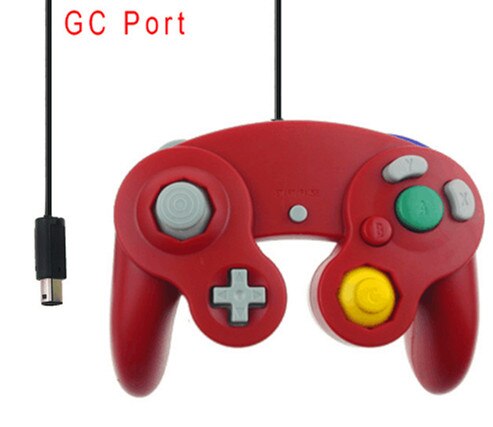 Top Wired Game Controller Gamepad Joystick forNGC NINTENDO GC Game Cube For Platinum fast ship: GC Interface Red