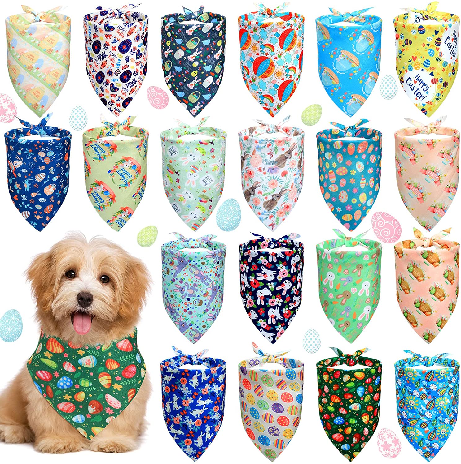 20 paquetes de pañuelos navideños para perros, bufandas triangulares para perros, Baberos para perros de Acción de Gracias y Halloween, pañuelos para accesorios para perros: Rosa
