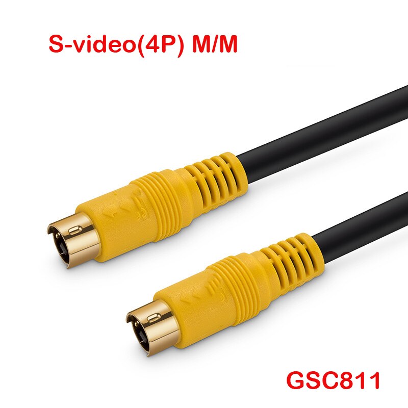 GuSuo S-Video 4pin 4 P naar RCA Man naar mannelijke Lood TV Out Video Kabel M/M S Video 4 Pin: GSC811 / 3m