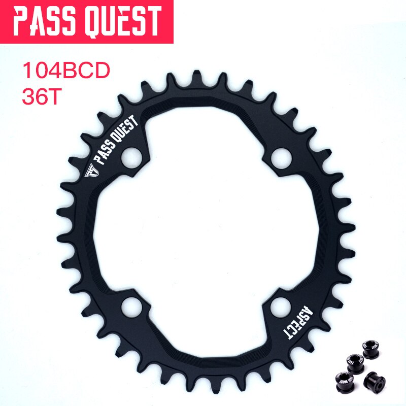 Pass quest mtb 104 bcd oval smal bred kedjeband mountainbike kedjehjul 34t 36t 38t 40t 42t 44t 46t 48t kedjehjul