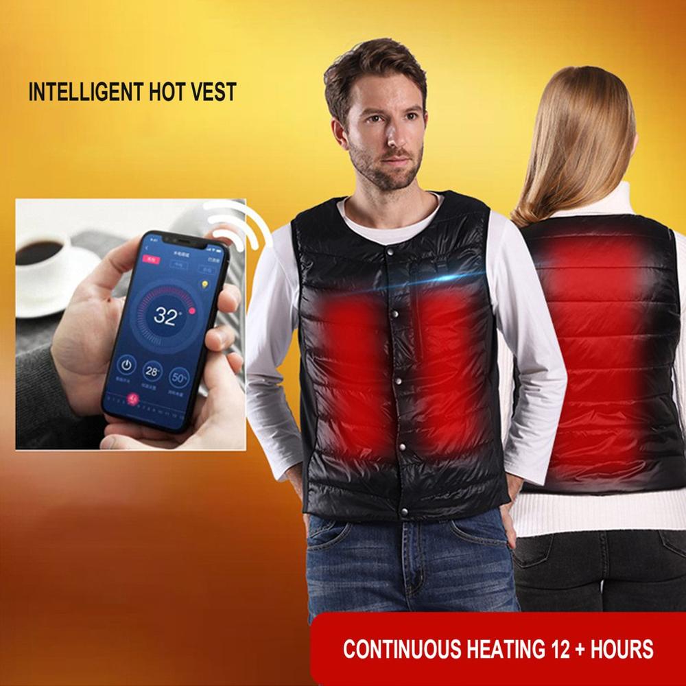 Usb Koorts Vest App Temperatuurregeling Vest Outdoor Sport Elektrische Verwarming Kleding Mannen En Vrouwen Verwarming Vest