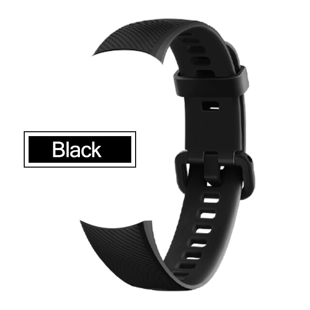 Correa de silicona para Huawei Honor Band 4 5 pulsera deportiva inteligente dos tonos porosa correa de reemplazo transpirable para Honor Band 3 4 Band5: Black