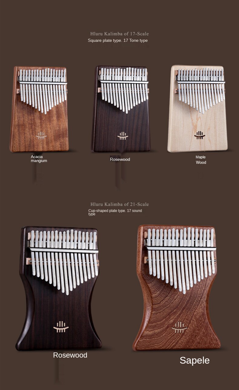 B Plate High-end Thumb Piano Kalimba Beginner 17-tone Keyboard Piano Plate Kalimba Portable Musical Instrument