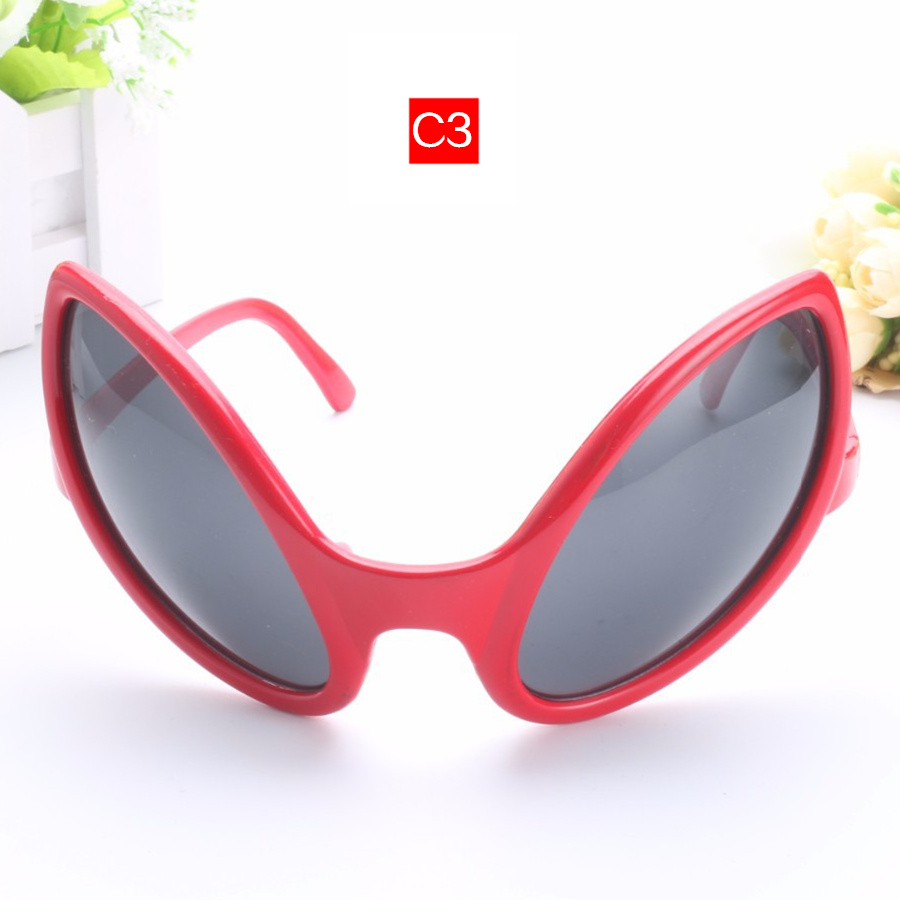 UVLAIK Funny Alien Eyes Sunglasses Men Costume Mask Novelty Glasses Women Party Supplies Decoration Photobooth Props: Red