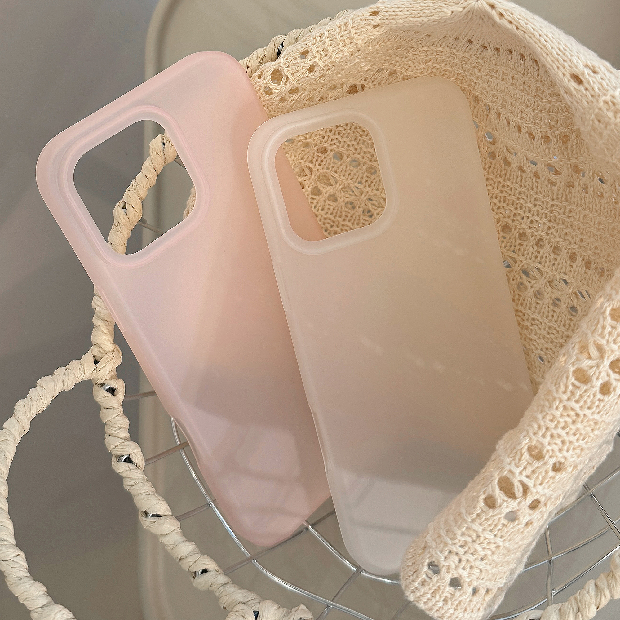 Simple transparente rosa transparente blanco Color sólido suave mate funda protectora de teléfono para iPhone 11 12 13 14 15 16 17 Pro Max