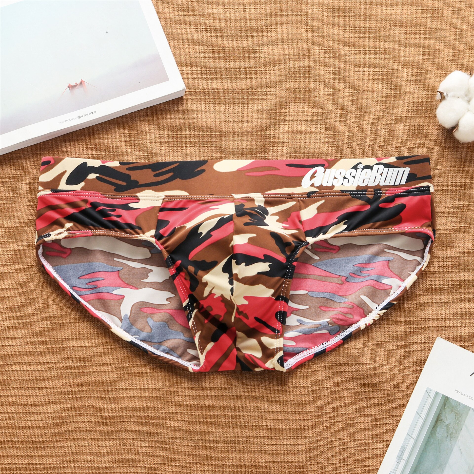 Aussiebum – sous-vêtements taille basse pour hommes, camouflage, Cool, été: Camouflage red / XL