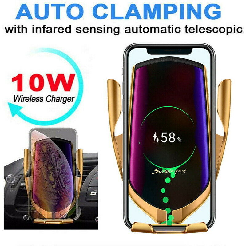 10W Snel Opladen Draadloze Laders Smart Verbeterde Versie R2 Infrarood Sensor Auto Telefoon Houder Voor Iphone Huawei Samsung