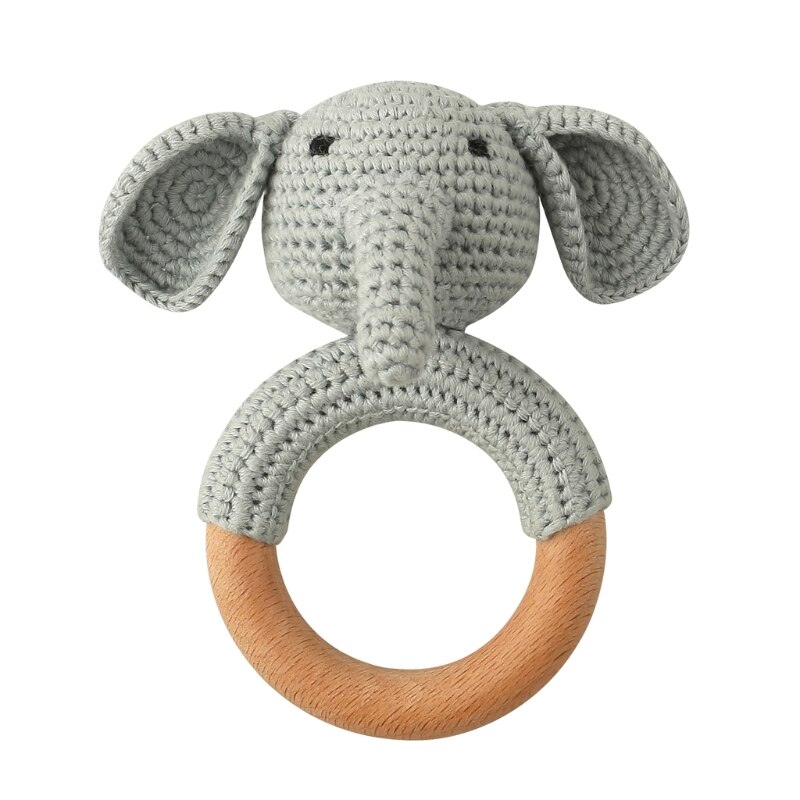 Baby Beißring Holz Spielzeug Handy Pram Krippe Ring Häkeln Rassel Schnuller Beißring BX0D: D