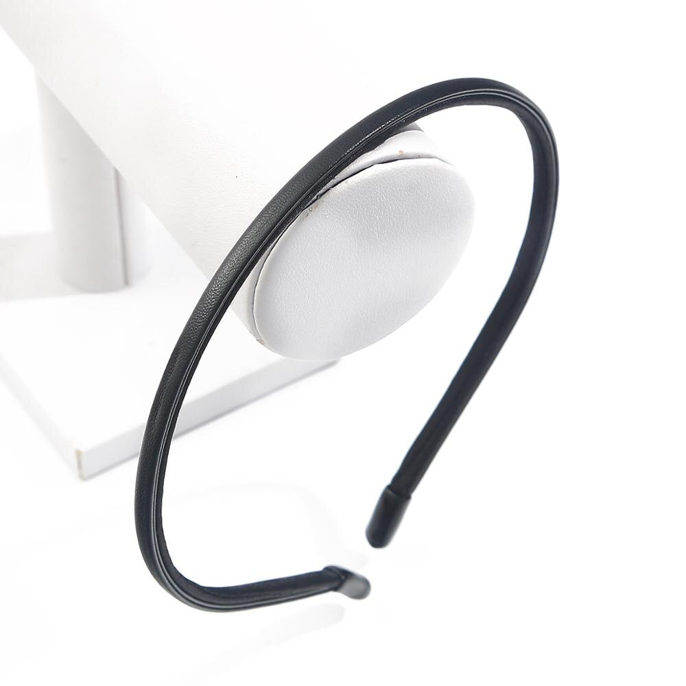 Leren dunne 0.5cm brede haarbanden voor meisjes, haaraccessoires voor vrouwen, mix kleuren hoofdbanden, styling haarversieringen: Zwart