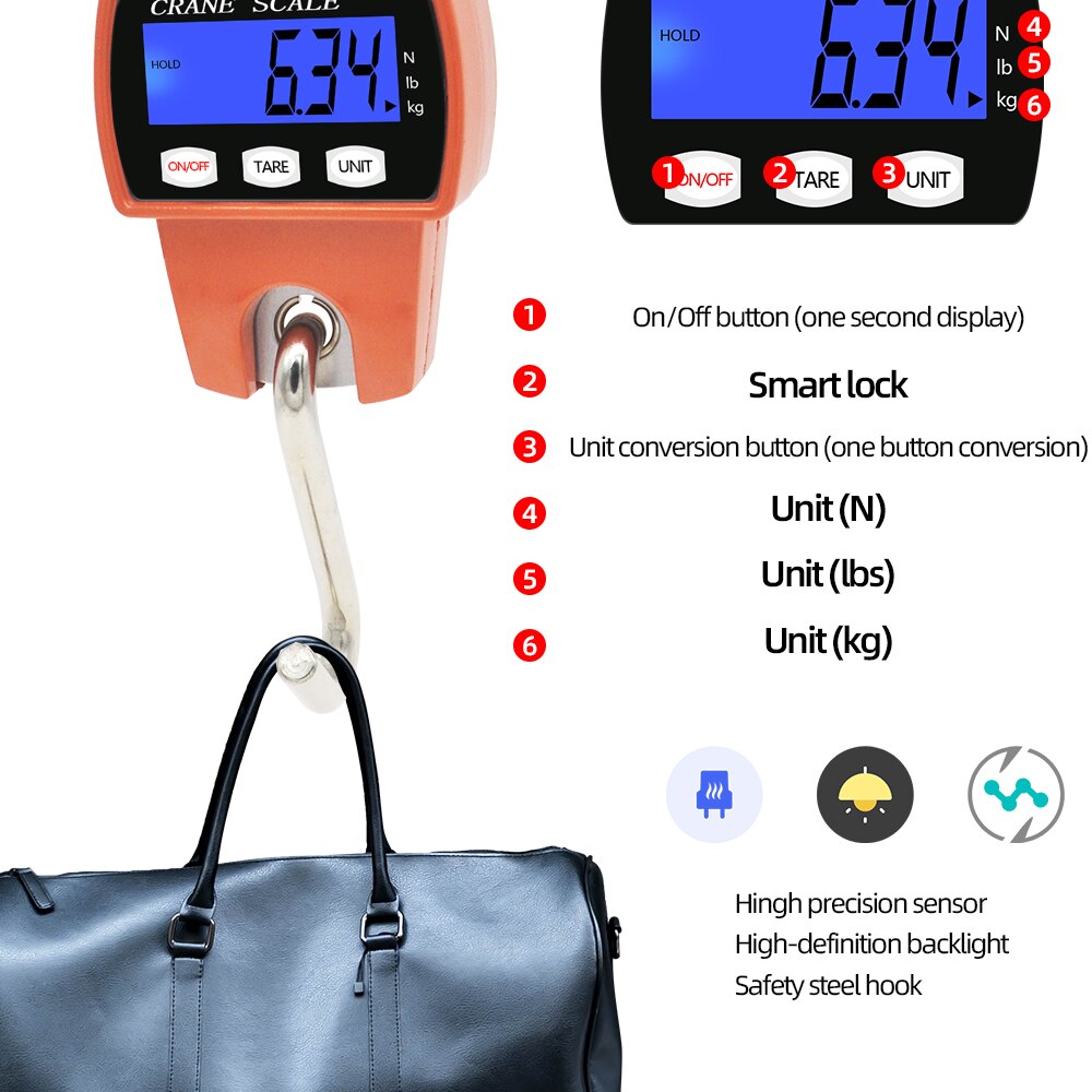 300 KG/80 lbs Mini Crane Schaal Draagbare LCD Digitale Elektronische Balans Opknoping Schalen Zware Gewicht Tool voor Thuis Boerderij Markt