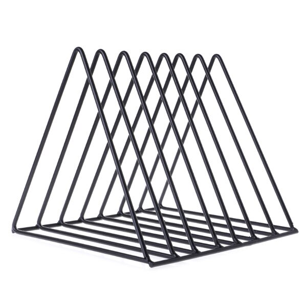 Home Office Iron Storage Rack Book Magzine Holder Multifunction Organizer Decor: Black