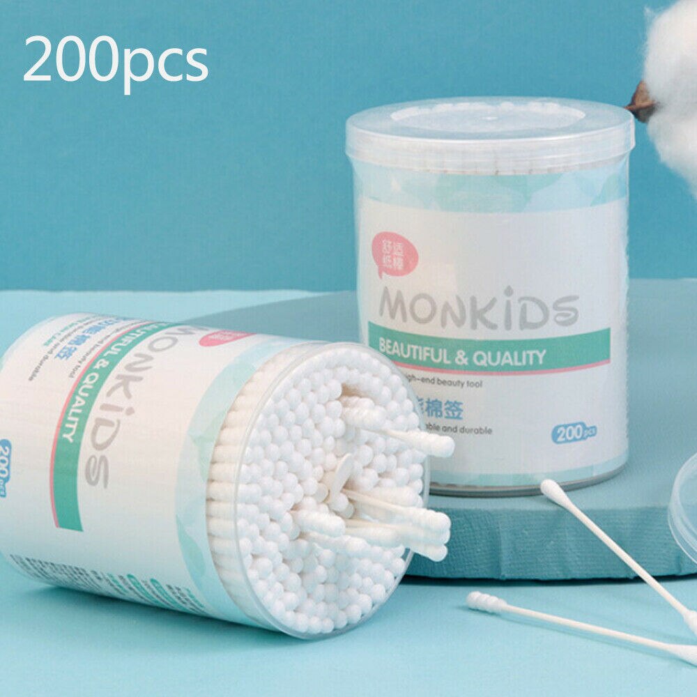 Coton-tige pour bébés 200 pièces | Nettoyer les oreilles de bébé, tiges pour bébé santé, 200 coton-tige, bâtonnets pour utilisation quotidienne: Default Title