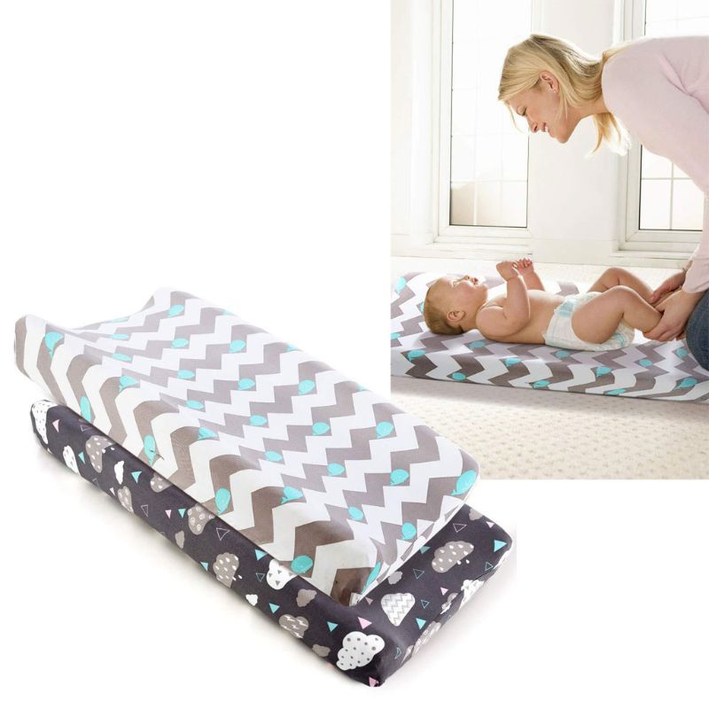 Wedge Baby Changing Mat Cradle Sheet Changing Pad Cover Set Ultra Soft Stretchy Fitted Change Pad Covers for Boys or Girls
