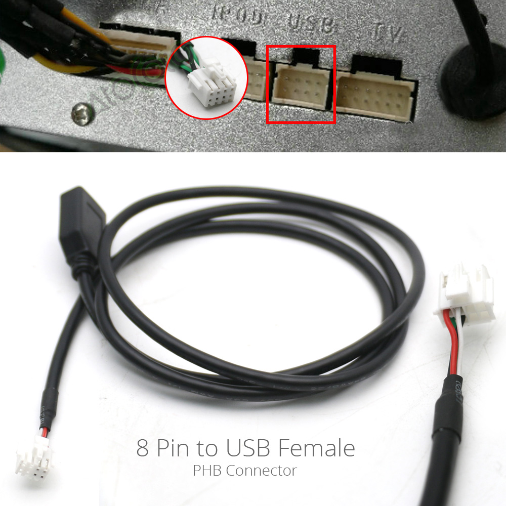 Universal usb hun interface  to 4 6 8 pin input wire connect kabel adapter til bil multimedieafspiller android stereo radio: 8 pin phb usb