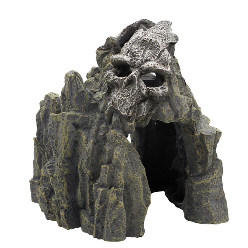 Halloween schedel aquarium landschapsarchitectuur rotstuin aquatische berg aquarium ornament dodge huis grot vijver ornament