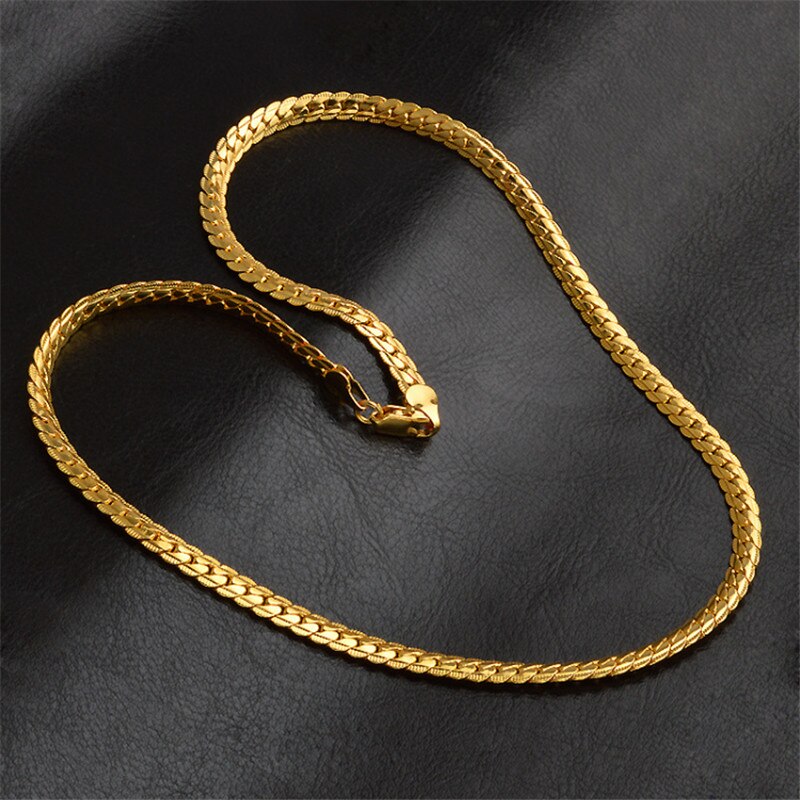 Xq gul färg halsband orm kedja armband smycken för män kläder man par tillbehör