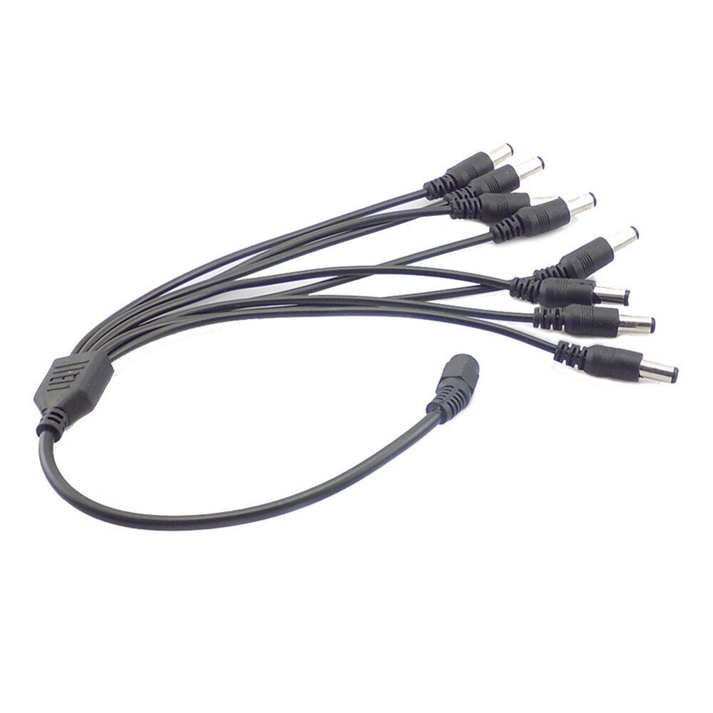 Répartiteur d'alimentation 12V DC 1 femelle à 2 3 4 5 6 8 mâle, câble de vidéosurveillance, accessoires de vidéosurveillance, adaptateur d'alimentation 2.1x5.5mm
