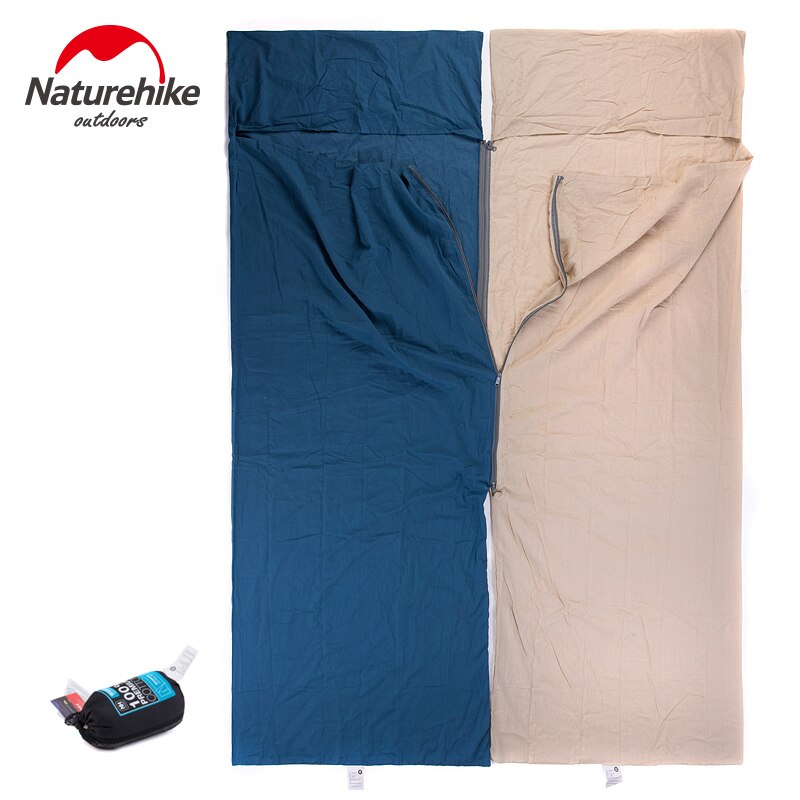 Naturehike enkel dubbel sovsäck liner rese campinglakan fickstorlek lätt 100%  bomulls kuvertväska för företag