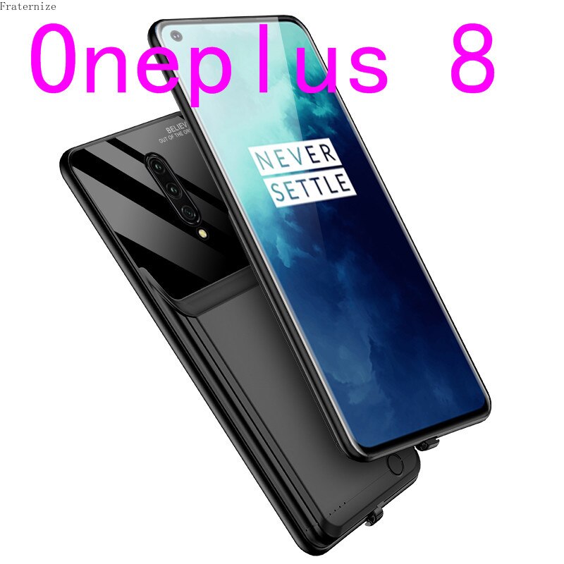 6000mAh stoßfest externe Batterie Ladegerät Fall für Oneplus 7 7T Pro Smart Power Bank Lade Abdeckung für Oneplus 8 Pro 8T Capa: OnePlus 8-Black