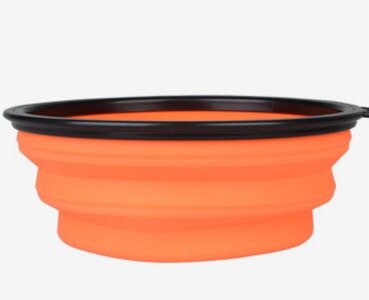 A43 2.5l siliconen voerbak voor huisdieren, opvouwbare voerbak, waterbak, draagbare supergrote voerbak, reiskommen voor grote honden: Oranje