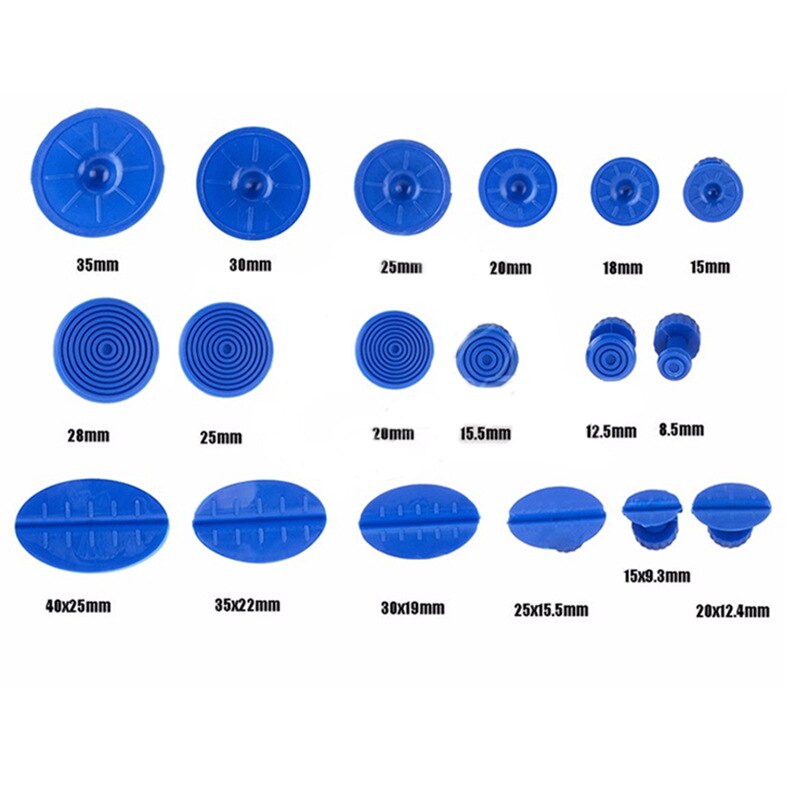 PDR Tools Dent Puller Kit Paintless Dent Repair Tools Dent Removal Mini Hand Lifter Red T-Bar Hand Tool Set 19pcs