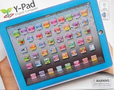 freundlicher Lernen Computer freundlicher Tablette Englisch Y-Pad Alphabet ABC Musik Pädagogisches Spielzeug Spaß Blau/verrotten