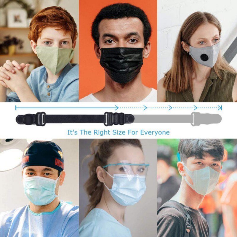 5 Stks/pak Verstelbare Maskers Verlengen Oor Bescherming Dragen 5 Zwart Extenders Voor Een Lange Tijd