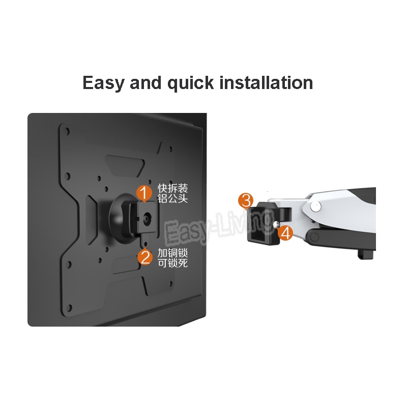 35"-55" Heavy Duty Gas Spring Flexible TV Wall Mount Full Motion LCD LED Monitor Mount Arm Loading 9-20kgs