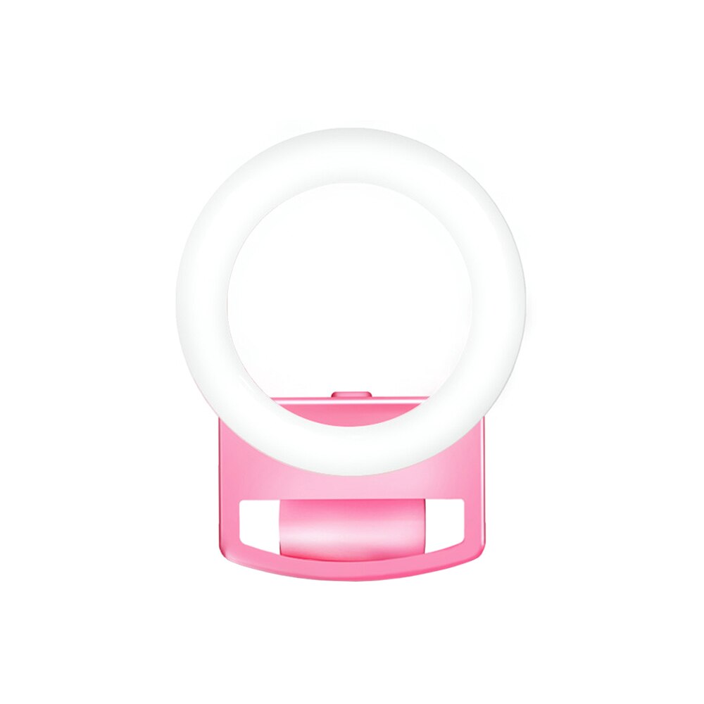 LED Selfie Lamp USB Charging Selfie Ring Light Mobile Phone Led Lighting Selfie Enhancing Fill Light Mobile Phone Led Light: Pink