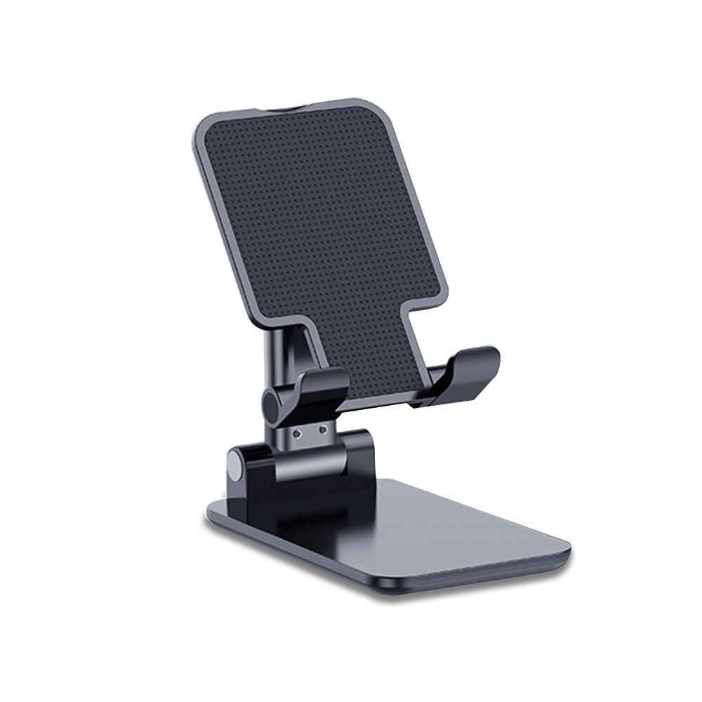 Fully Foldable Tablet Stand Adjustable Desktop Tablet Holder Stand For iPad Samsung Xiaomi Tablet Mount Support 3.5-12.9'' Phone: Black Foldable