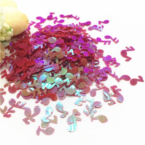 Pailletten 4*9mm muzieknoot vorm losse pvc pailletten voor 3d nail art decoratie manicure diy knutselen bruiloft accessoire confetti 20g: Ab rood